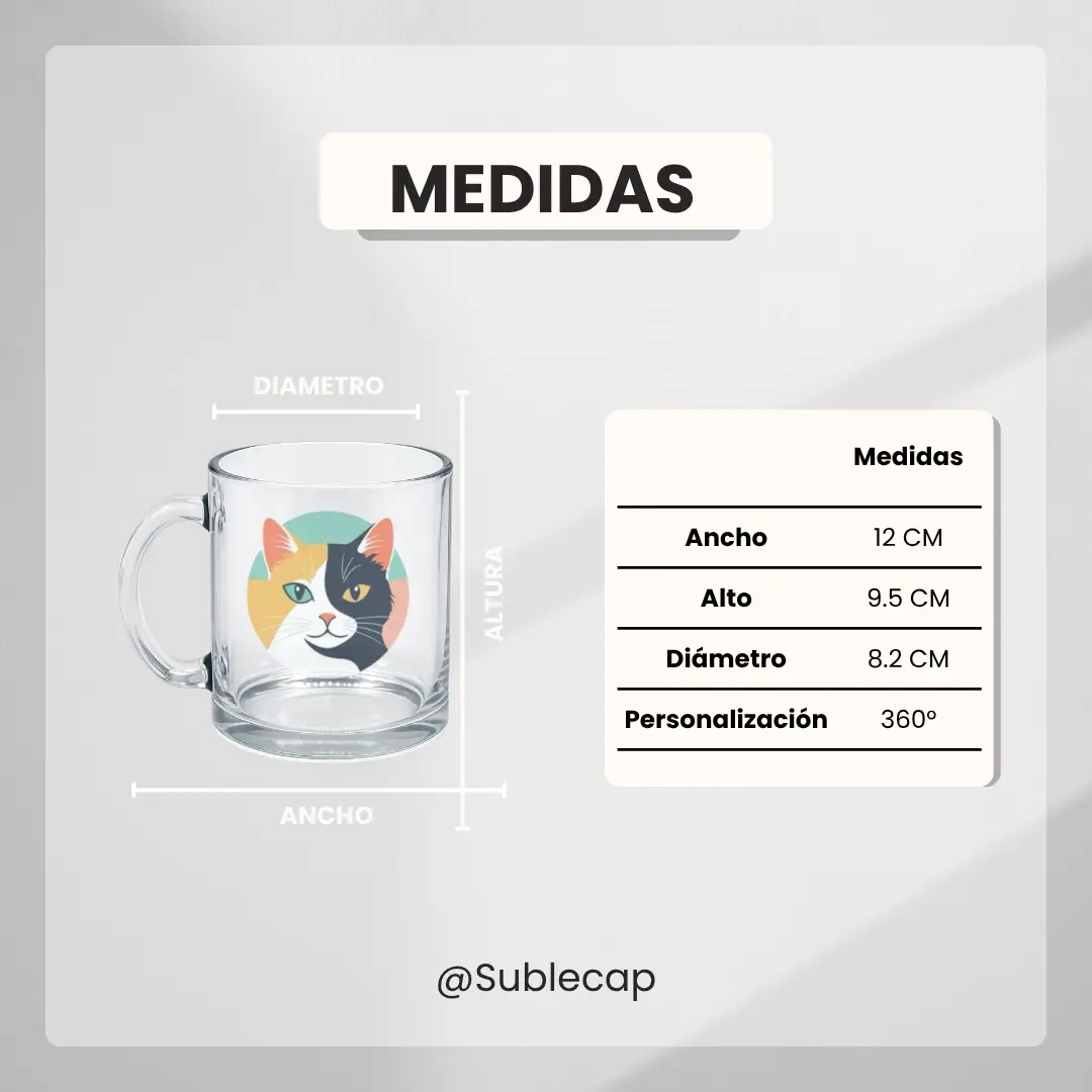 Taza transparente sublimada 325 ml - Imagen 2