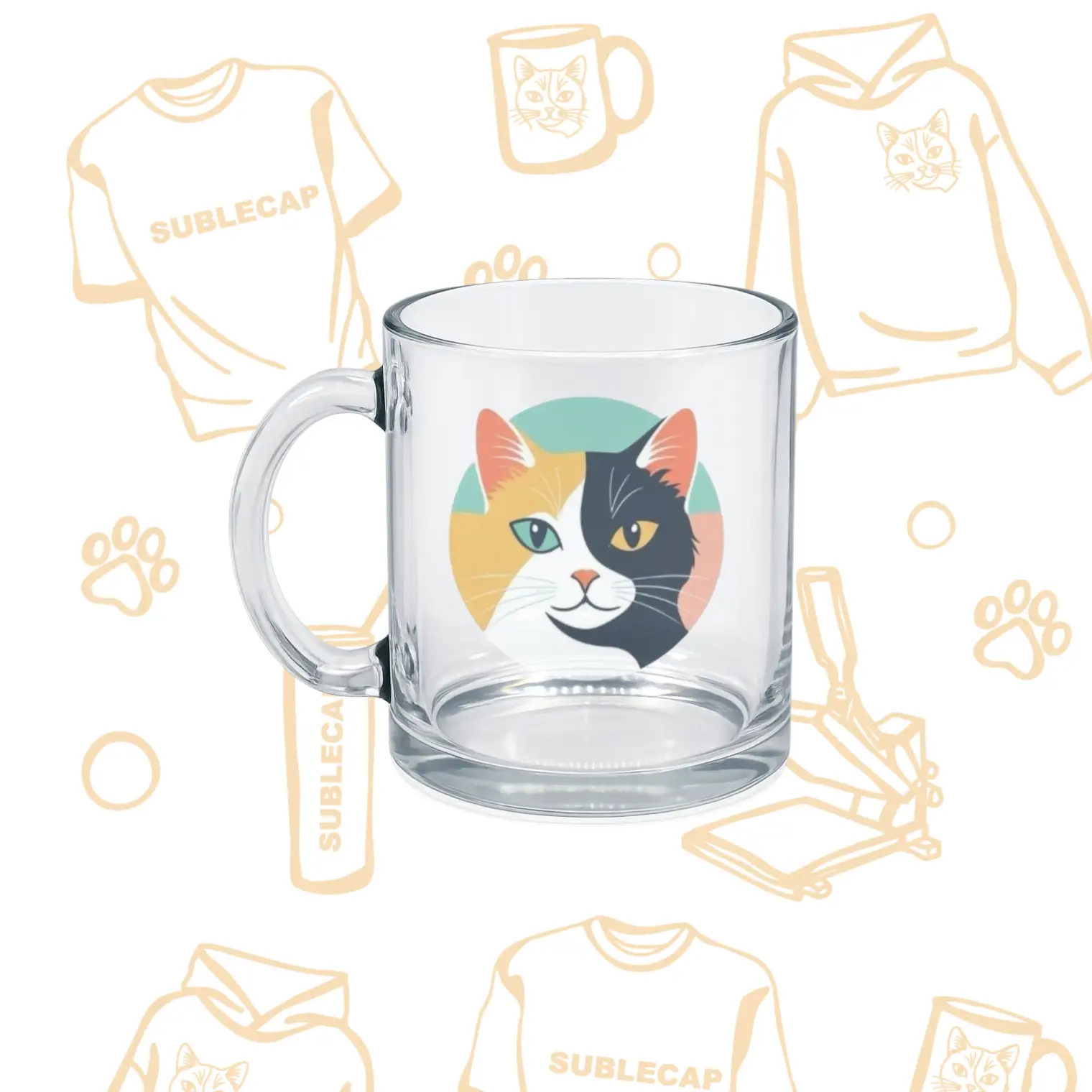 Taza transparente sublimada 325 ml